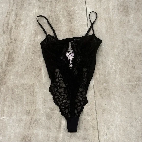 NWT Savage X Fenty Black Lace Teddy - Picture 5 of 6